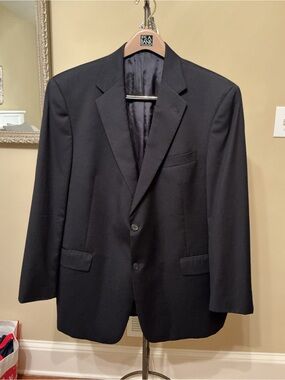 Hart Schaffner Marx Men's 46R Navy Single-Breasted Blazer Sport Coat Jacket